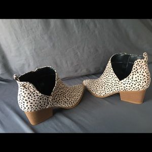 Cheetah print booties